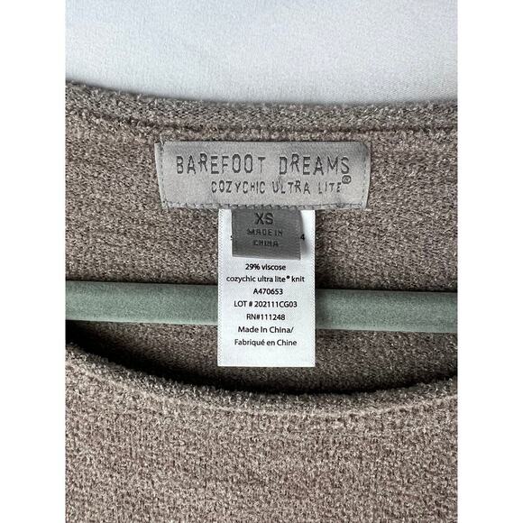 Barefoot Dreams CozyChic Women's Long Sleeve Sweater Gray XS - Picture 3 of 5